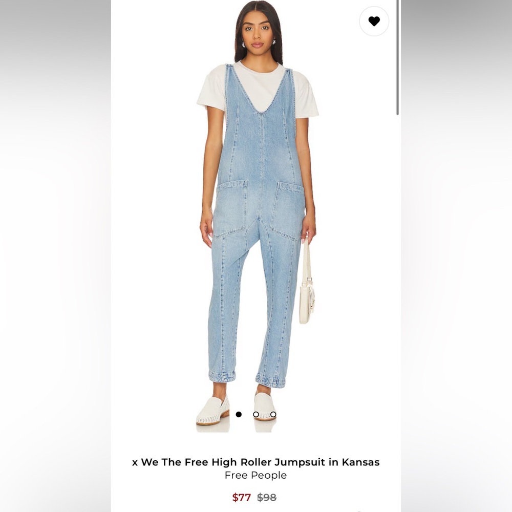 Free People Light Blue Denim Overalls